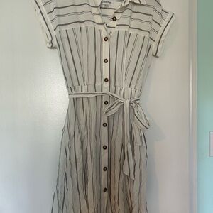 Calvin Klein White Striped Dress